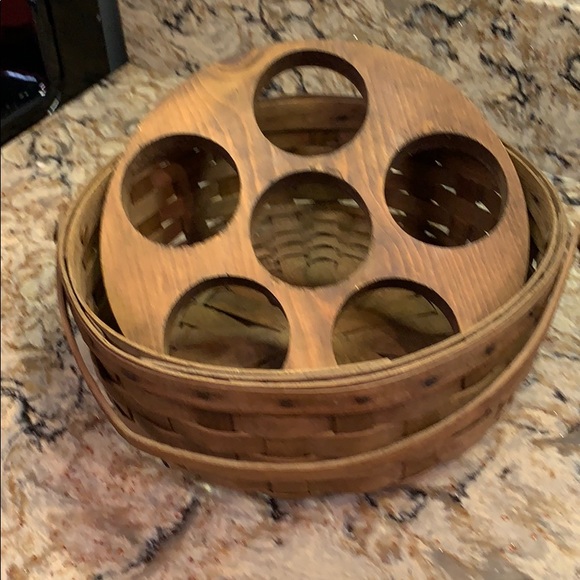 Longaberger Collection 1981 dark stain Basket - Picture 2 of 4